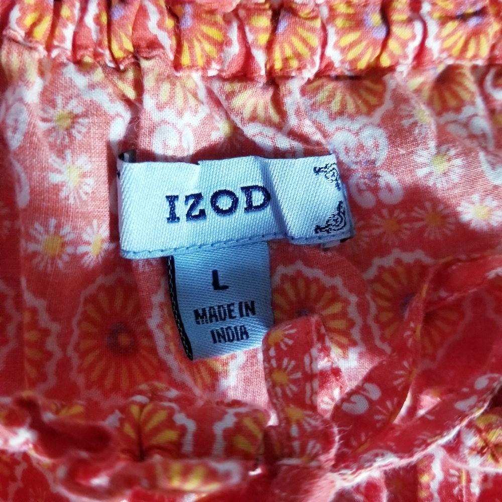 IZOD BOHO STYLE BLOUSE SIZE LARGE - Picture 3 of 14